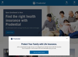 How prudential.com looks like on a tablet such as an iPad.