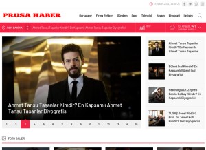 How prusahaber.com looks like on a tablet such as an iPad.