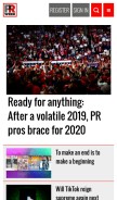 How prweek.com looks like on a mobile device such as an iPhone.