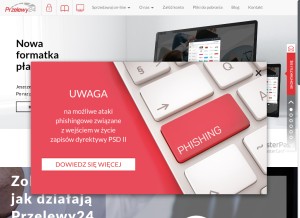How przelewy24.pl looks like on a tablet such as an iPad.