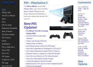 How ps5playstation5.com looks like on a tablet such as an iPad.