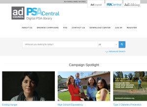 How psacentral.org looks like on a tablet such as an iPad.