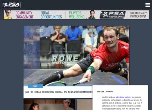 How psaworldtour.com looks like on a tablet such as an iPad.