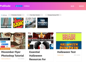 How psd-dude.com looks like on a tablet such as an iPad.