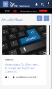 How psd-tutorials.de looks like on a mobile device such as an iPhone.