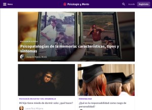 How psicologiaymente.com looks like on a tablet such as an iPad.