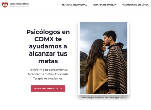 How psicologos.mx looks like on a tablet such as an iPad.