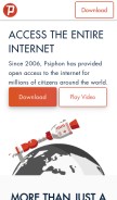 How psiphon.ca looks like on a mobile device such as an iPhone.