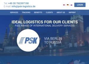 How psk-logistics.de looks like on a tablet such as an iPad.