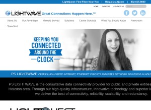 How pslightwave.com looks like on a tablet such as an iPad.