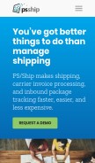 How psship.com looks like on a mobile device such as an iPhone.