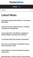 How psychiatryadvisor.com looks like on a mobile device such as an iPhone.