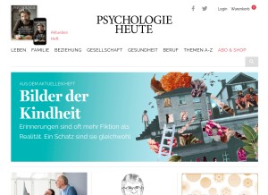 How psychologie-heute.de looks like on a tablet such as an iPad.