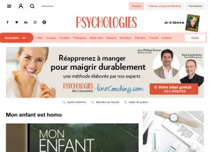 How psychologies.com looks like on a tablet such as an iPad.