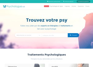 How psychologue.net looks like on a tablet such as an iPad.