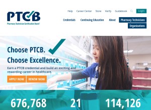 How ptcb.org looks like on a tablet such as an iPad.