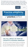 How ptproductsonline.com looks like on a mobile device such as an iPhone.