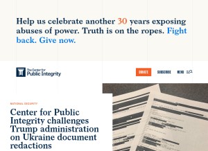 How publicintegrity.org looks like on a tablet such as an iPad.