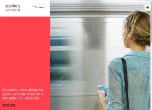 How publicissapient.com looks like on a tablet such as an iPad.