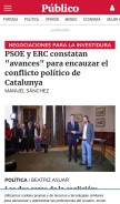 How publico.es looks like on a mobile device such as an iPhone.