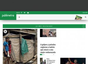 How publimetro.co looks like on a tablet such as an iPad.