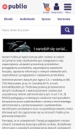 How publio.pl looks like on a mobile device such as an iPhone.