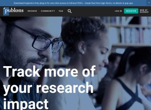 How publons.com looks like on a tablet such as an iPad.