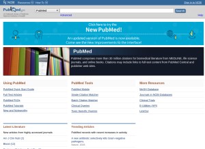 How pubmed.gov looks like on a tablet such as an iPad.