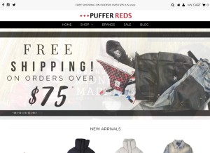 How pufferreds.com looks like on a tablet such as an iPad.
