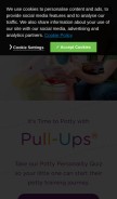 How pull-ups.com looks like on a mobile device such as an iPhone.