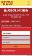 How pullapart.com looks like on a mobile device such as an iPhone.