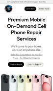 How pullupphonerepair.com looks like on a mobile device such as an iPhone.