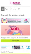 How pulsat.fr looks like on a mobile device such as an iPhone.