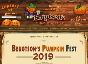 How pumpkinfarm.com looks like on a tablet such as an iPad.