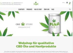 How puna.co.at looks like on a tablet such as an iPad.