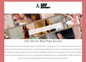 How punecityescort.com looks like on a tablet such as an iPad.