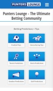 How punterslounge.com looks like on a mobile device such as an iPhone.