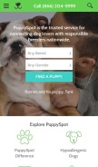 How puppyspot.com looks like on a mobile device such as an iPhone.