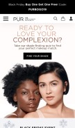 How purcosmetics.com looks like on a mobile device such as an iPhone.