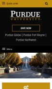 How purdue.edu looks like on a mobile device such as an iPhone.