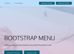 How purecssmenu.com looks like on a tablet such as an iPad.