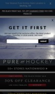 How purehockey.com looks like on a mobile device such as an iPhone.