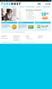 How purehost.com looks like on a mobile device such as an iPhone.