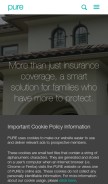 How pureinsurance.com looks like on a mobile device such as an iPhone.