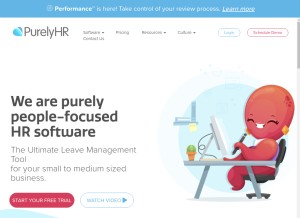 How purelyhr.com looks like on a tablet such as an iPad.