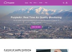 How purpleair.com looks like on a tablet such as an iPad.