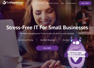 How purpleguys.com looks like on a tablet such as an iPad.