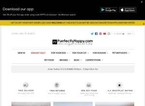 How purrfectlyyappy.com looks like on a tablet such as an iPad.