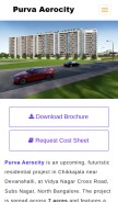 How purvaaerocity.ind.in looks like on a mobile device such as an iPhone.