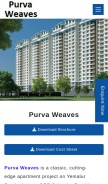 How purvaweaves.info looks like on a mobile device such as an iPhone.